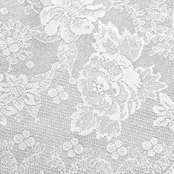 Round White Lace Tablecloth Nativity Scene 70 Inch Intricate Weave Polyester - Picture 7 of 7